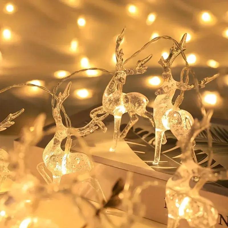 Reindeer String Lights, Battery Operated Christmas Decorations by House Of Avana