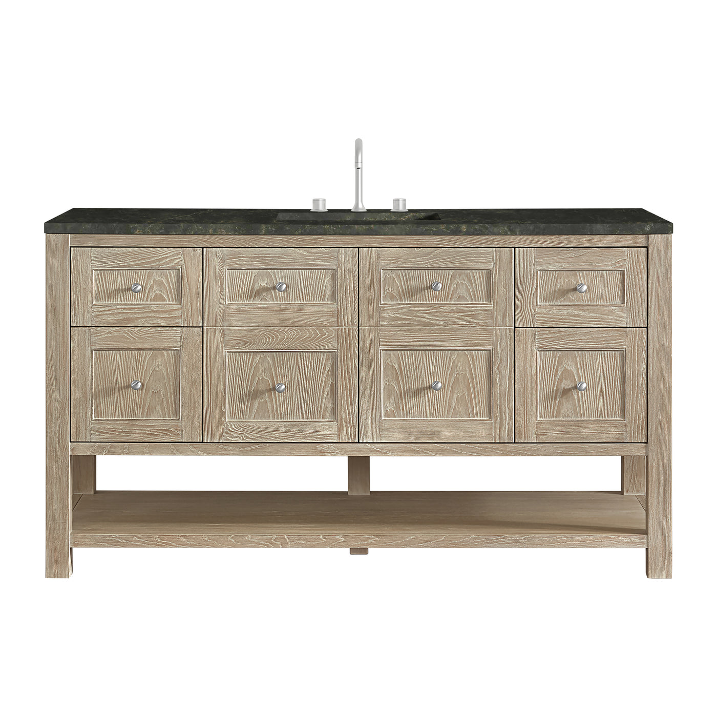 James Martin Breckenridge 60" Single Bathroom Vanity, Whitewashed Oak with Phantome countertop