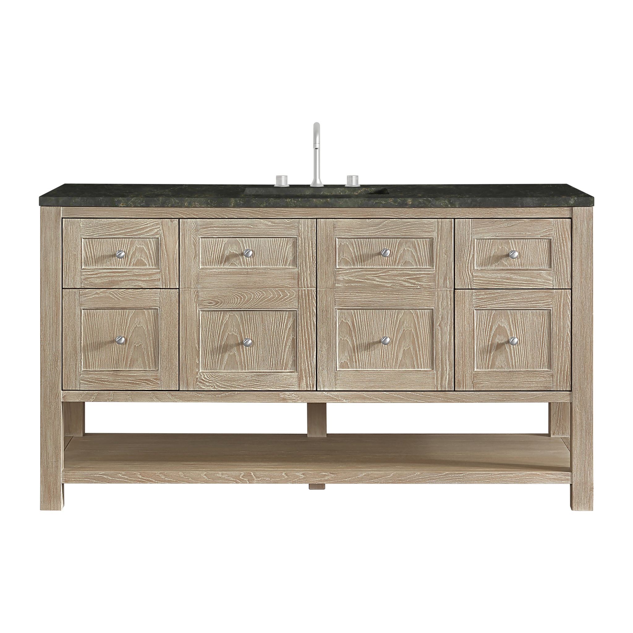James Martin Breckenridge 60" Single Bathroom Vanity, Whitewashed Oak with Phantome countertop