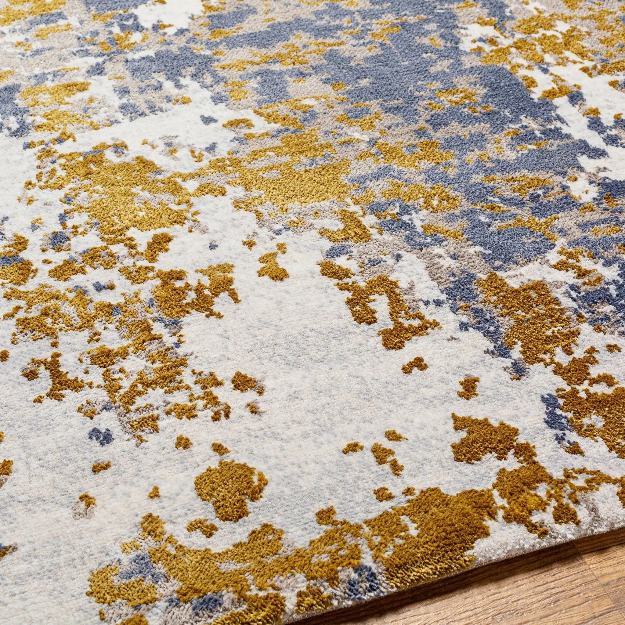 Maralal Mustard & Blue Area Rug - Clearance by Boutique Rugs