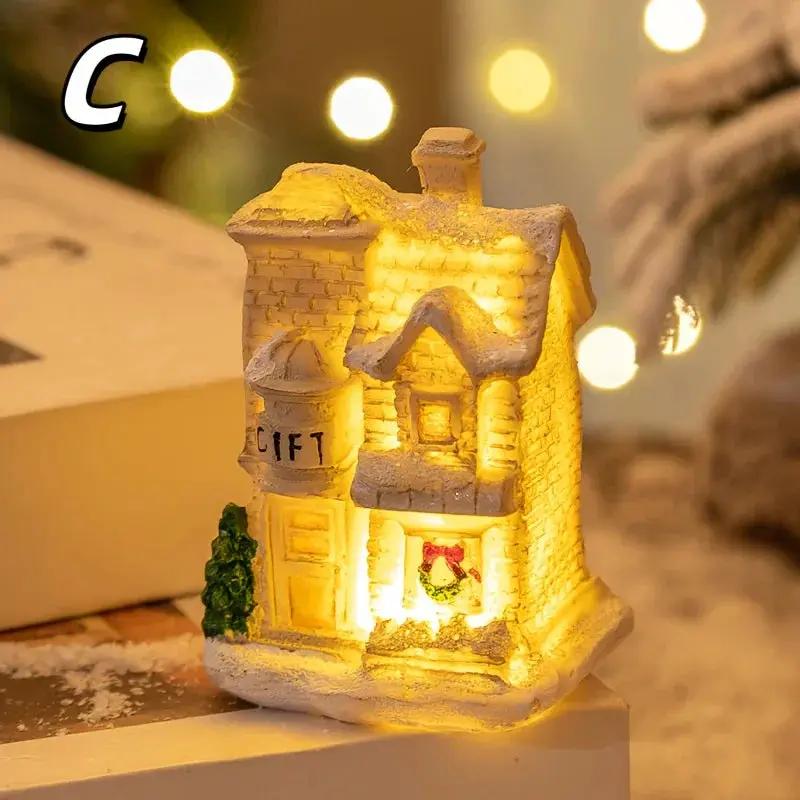 Resin Christmas House Lights, 5-Style Collectible Holiday Decorative Ornaments by House Of Avana