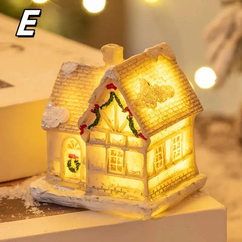 Resin Christmas House Lights, 5-Style Collectible Holiday Decorative Ornaments by House Of Avana