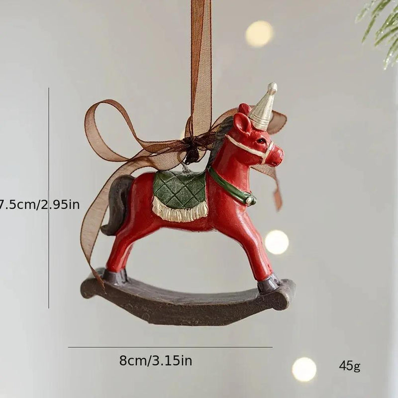 Resin Christmas Tree Decoration Pendants with Ribbons & Pine Cones by House Of Avana
