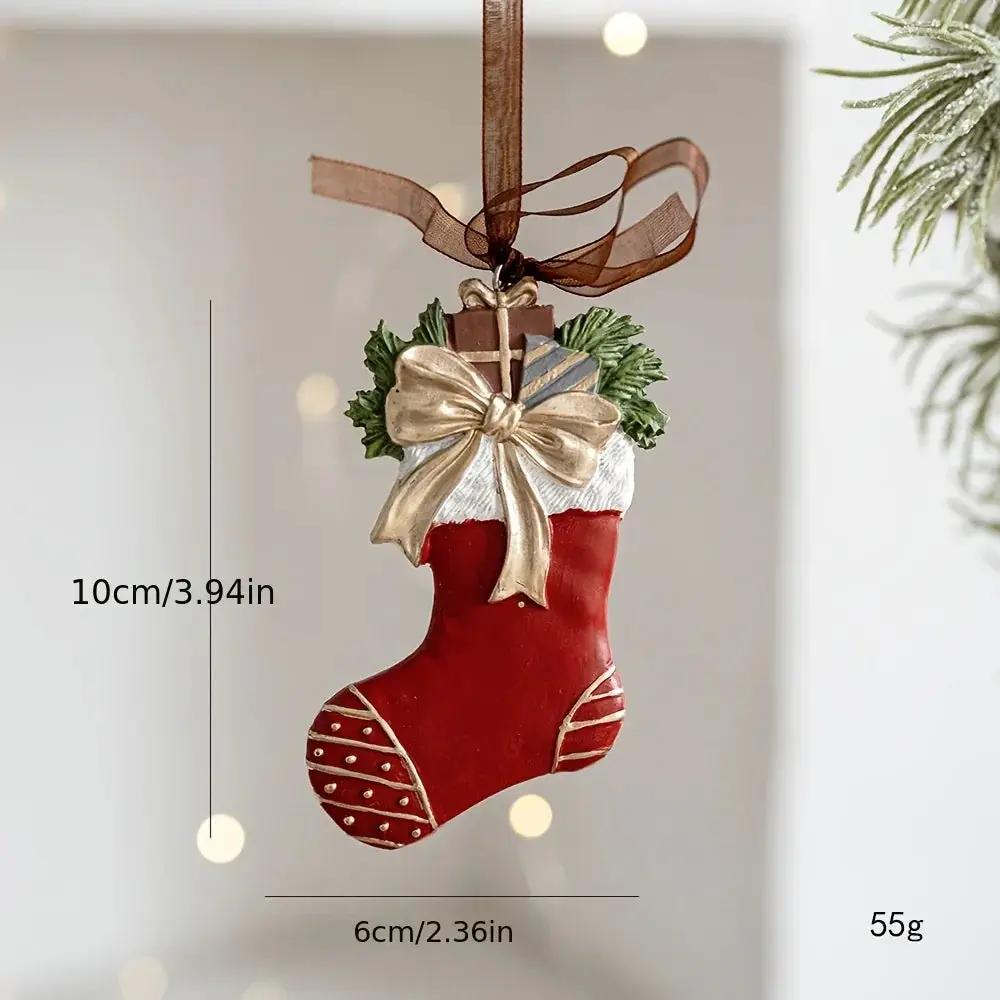 Resin Christmas Tree Decoration Pendants with Ribbons & Pine Cones by House Of Avana