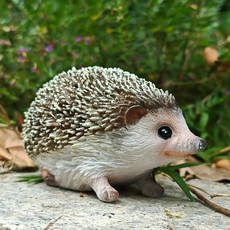 Resin Hedgehog Garden Statue with Realistic Fur Texture by House Of Avana