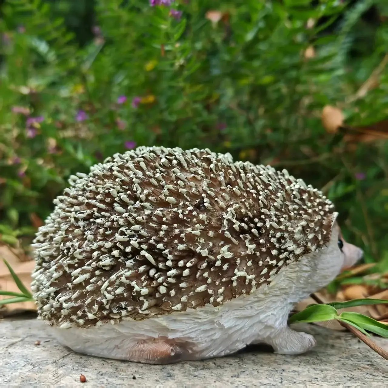 Resin Hedgehog Garden Statue with Realistic Fur Texture by House Of Avana