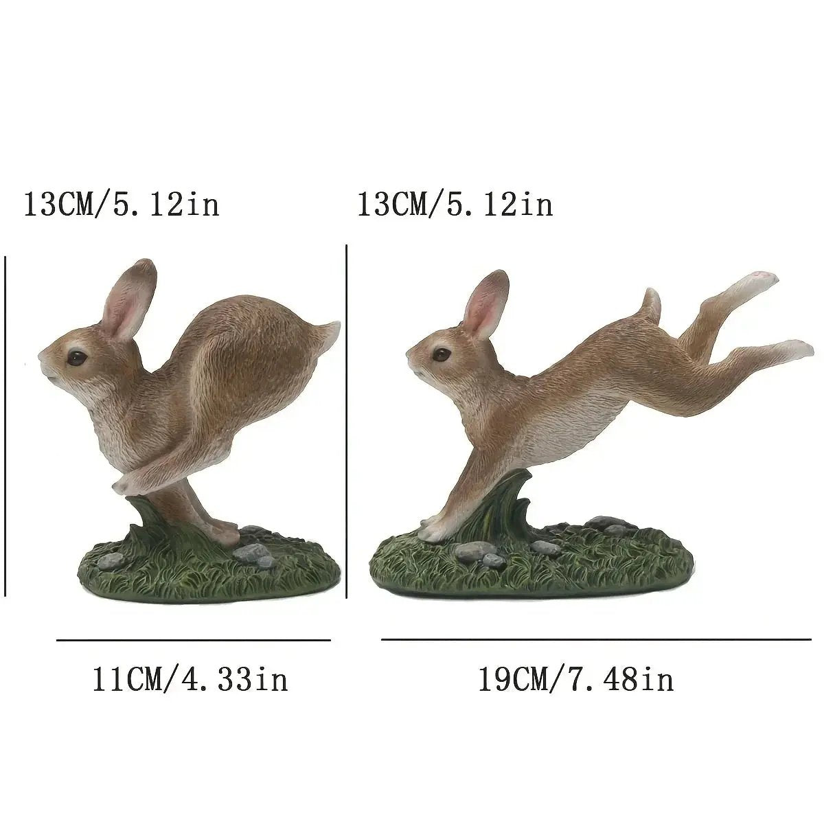 Resin Rabbit Couple Garden Statues for Patio and Balcony by House Of Avana