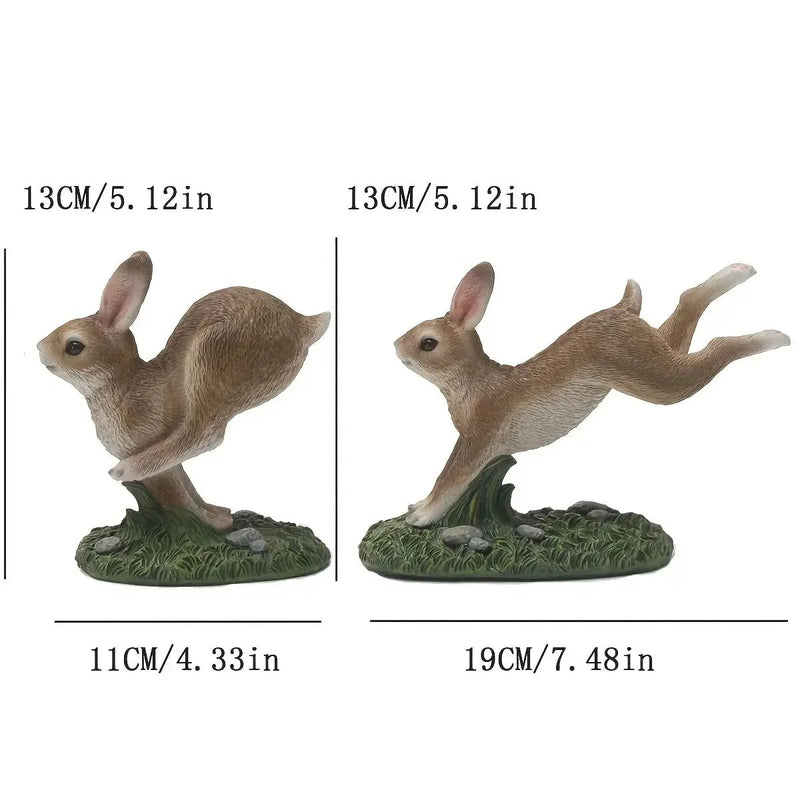 Resin Rabbit Couple Garden Statues for Patio and Balcony by House Of Avana