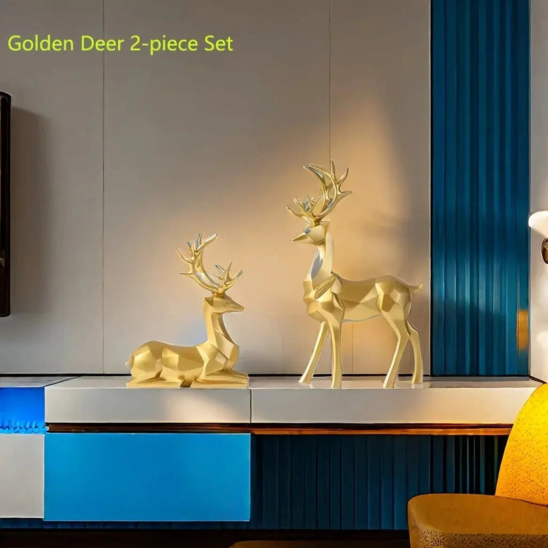 Resin Reindeer Garden Statues for Christmas Decorations by House Of Avana