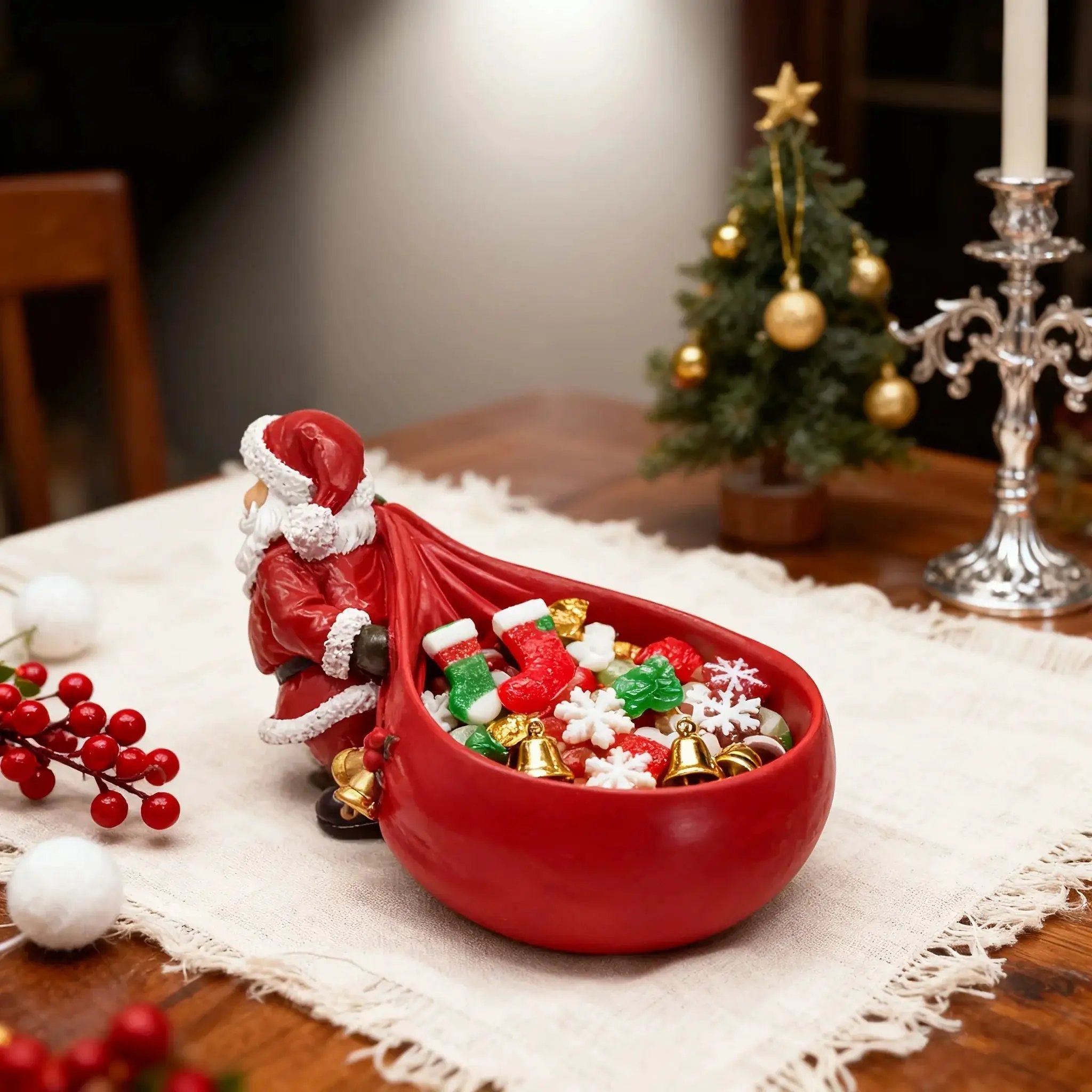 Resin Santa Claus Figurine - Versatile Christmas Home Decoration by House Of Avana