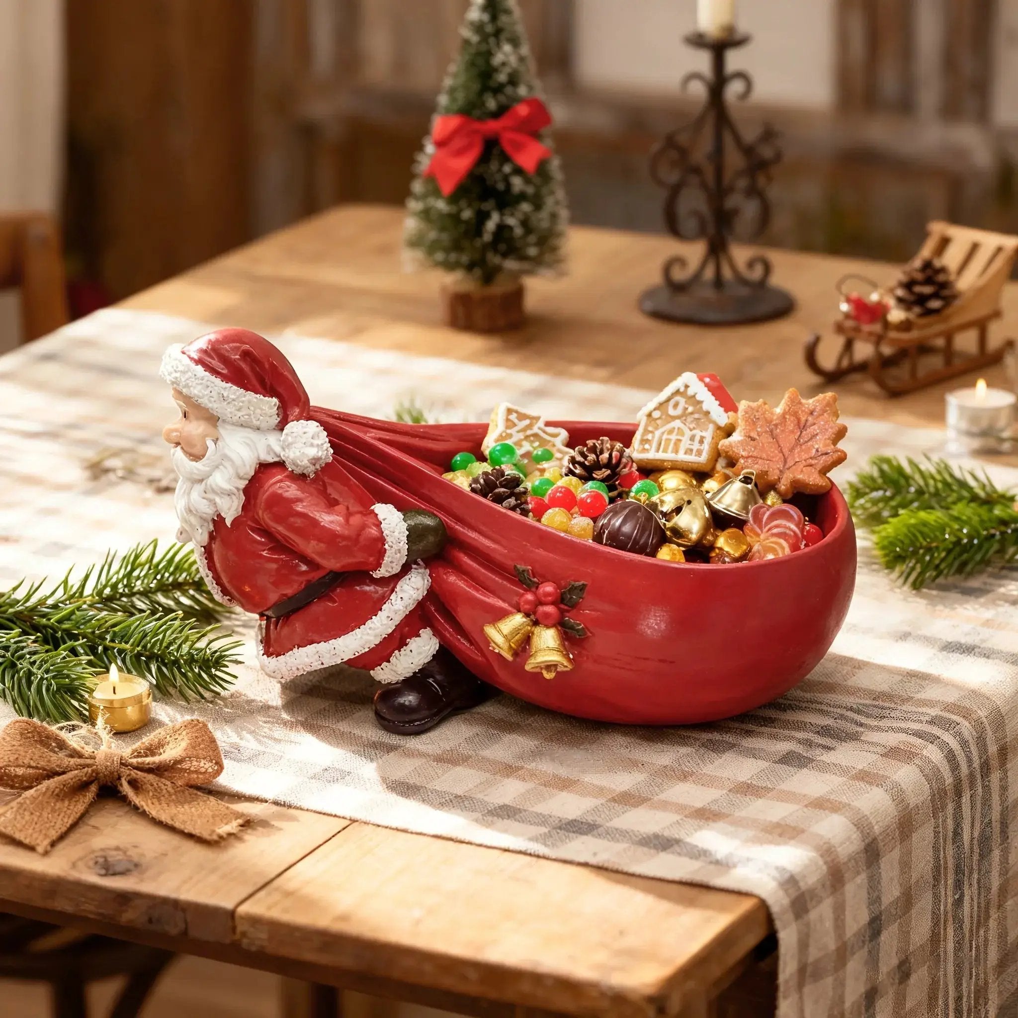 Resin Santa Claus Figurine - Versatile Christmas Home Decoration by House Of Avana