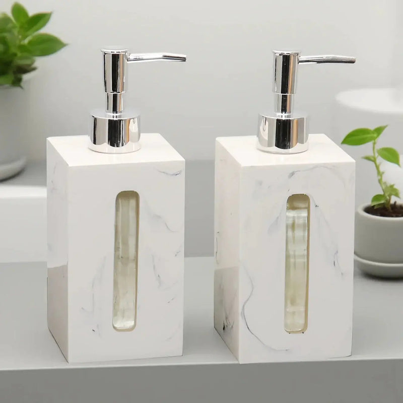 Resin Soap Dispenser, Freestanding Countertop Lotion Pump Bottle, Visible Capacity Liquid Hand Soap Dispenser, No Electricity Needed, for Bathroom, Kitchen, Laundry Room, Shampoo, Body Wash, Lotion by House Of Avana