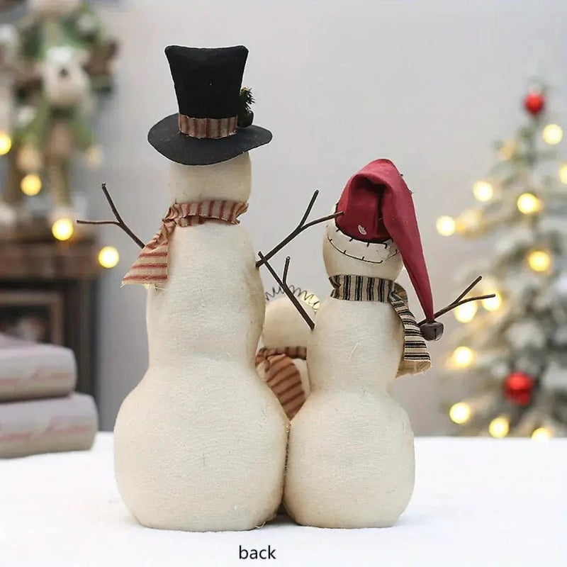 Resin Stacked Snowmen Dolls with Snow Tags and Let it Snow Design by House Of Avana