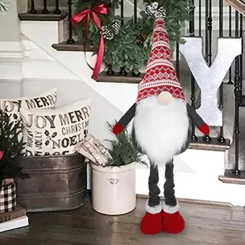 Resin Standing Christmas Gnome 40 Inch Extra Large Holiday Decor by House Of Avana