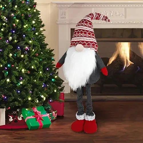 Resin Standing Christmas Gnome 40 Inch Extra Large Holiday Decor by House Of Avana