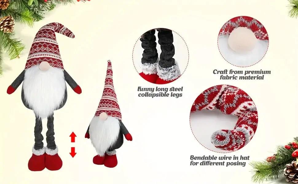 Resin Standing Christmas Gnome 40 Inch Extra Large Holiday Decor by House Of Avana
