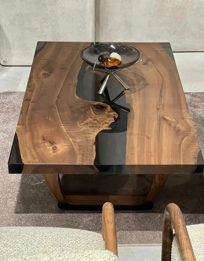 Resin Coffee Table With Walnut Legs, photo 5 of 7