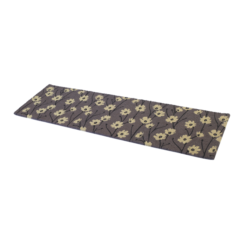Wild Flowers - Gray Coir Doormat by Fab Habitat
