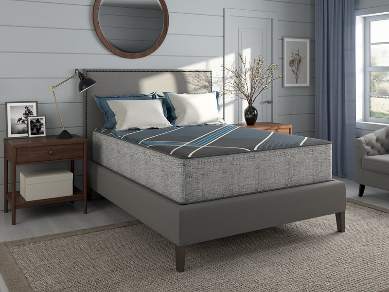 Plush Gel Memory Foam Twin Mattress with Smooth Top - Grey & Blue, photo 16 of 30