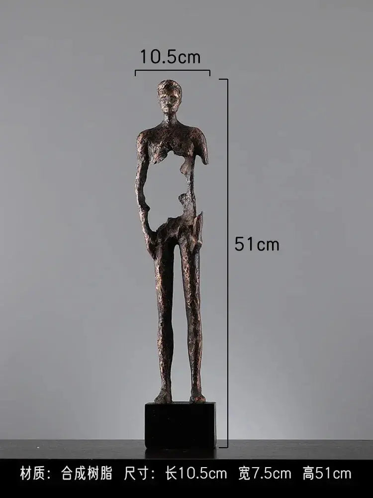 Abstract Figure Sculpture Set Antique Bronze for Your Living Room by House Of Avana