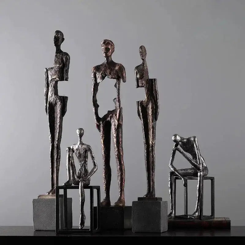 Abstract Figure Sculpture Set Antique Bronze for Your Living Room by House Of Avana
