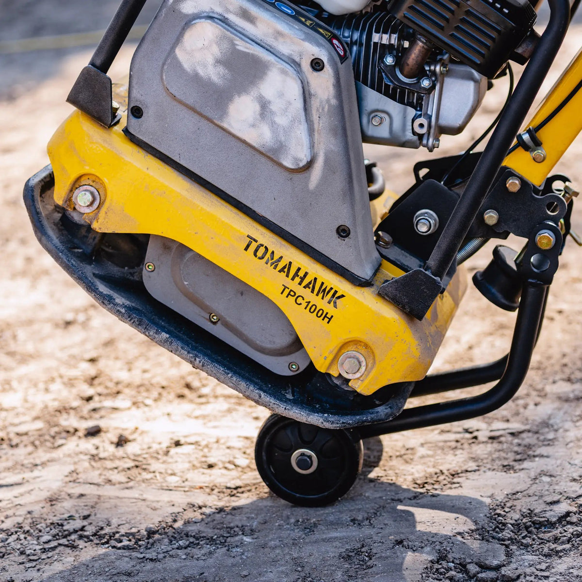 5.5 HP Honda Reverse Plate Compactor 19x14 Plate for Asphalt, Aggregate, Cohesive Soil Compaction, installed in a room 5