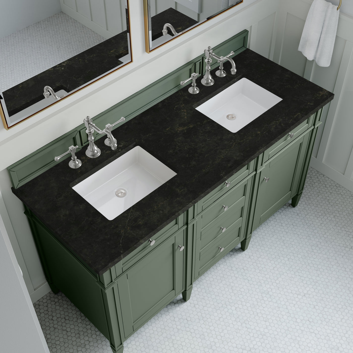 James Martin Brittany 60" Double Bathroom Vanity, Smokey Celadon, view 33