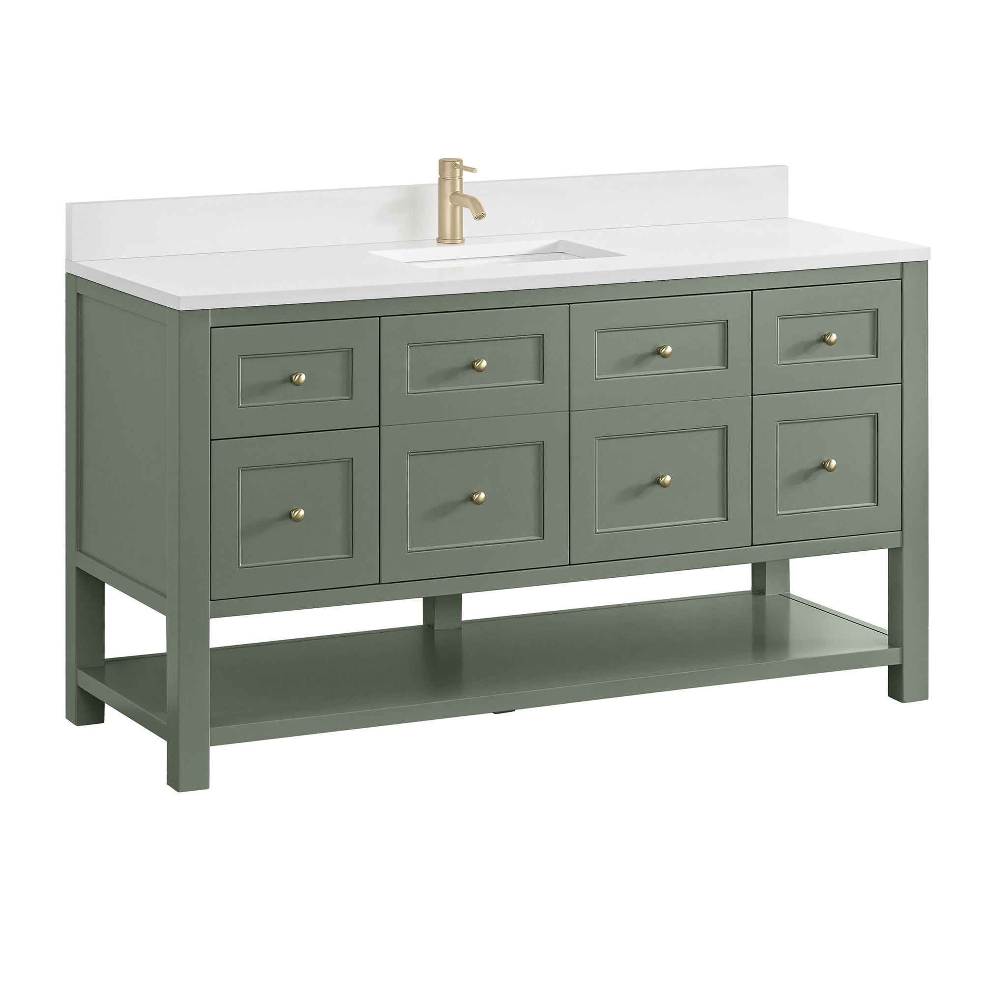 James Martin Breckenridge 60" Single Bathroom Vanity, Smokey Celadon, view 34