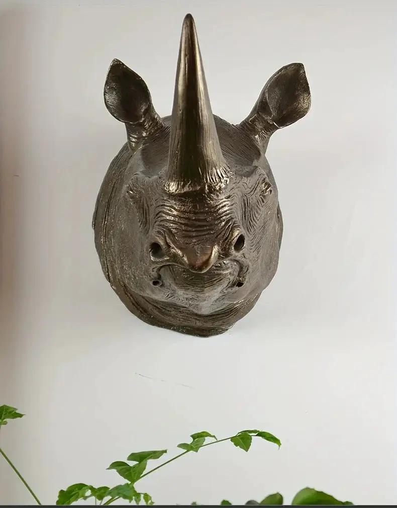 Rhino Head - Decorative Black 6-Inch by House Of Avana