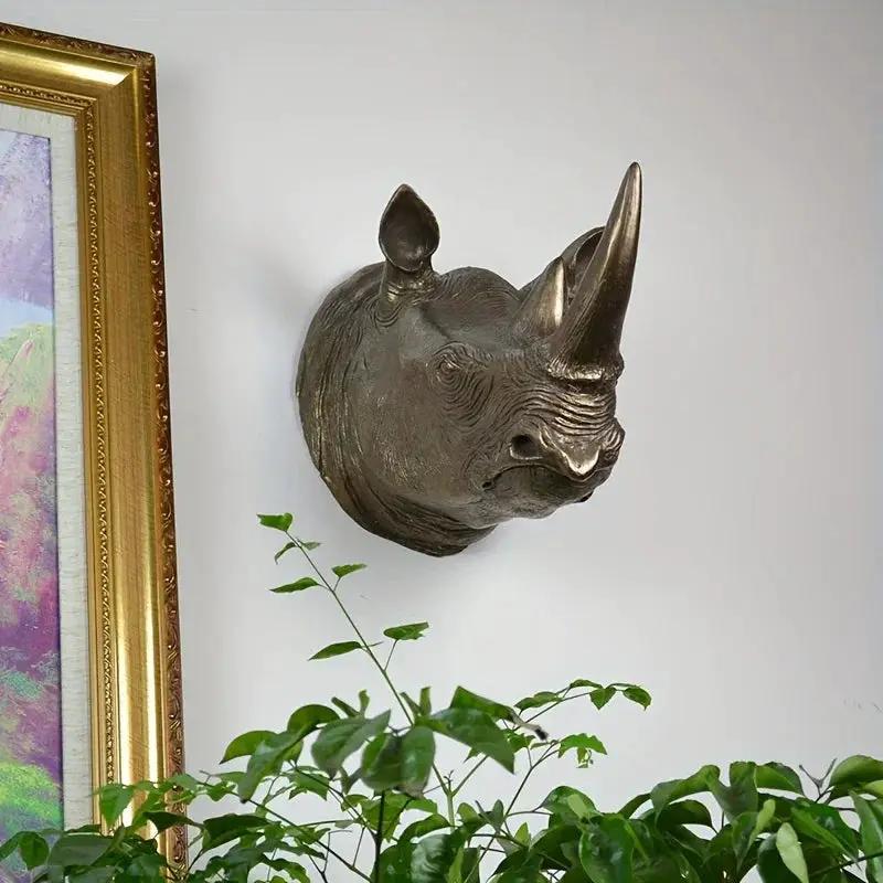 Rhino Head - Decorative Black 6-Inch by House Of Avana