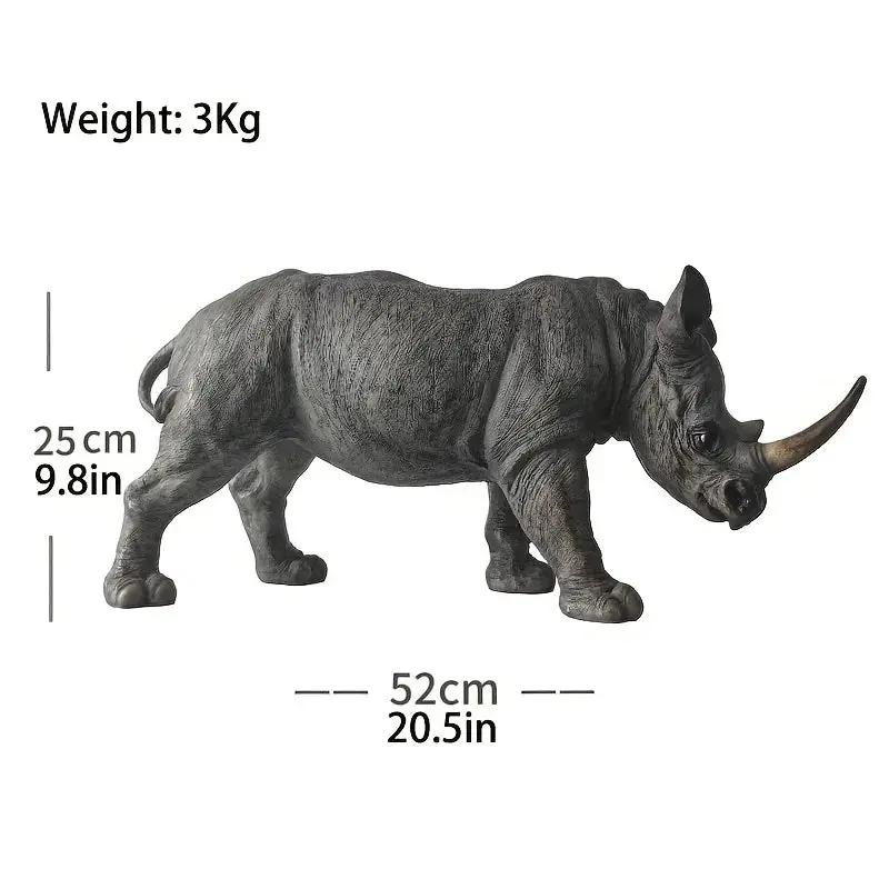Rhinoceros Statue - Handcrafted Metal 20.5 Inches by House Of Avana