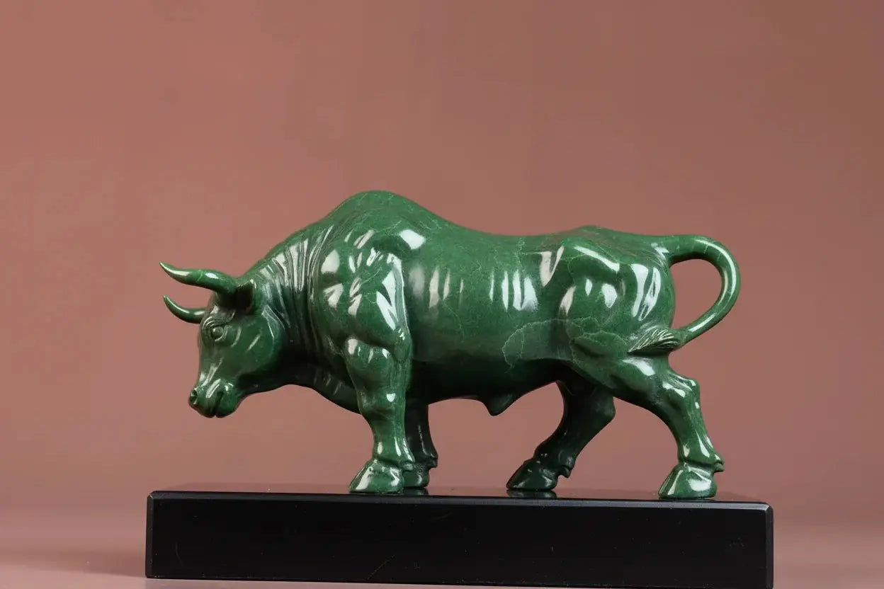 Luxury Green Rhinoceros Statue Decorative Animal Sculpture for Home & Office Decor by House Of Avana