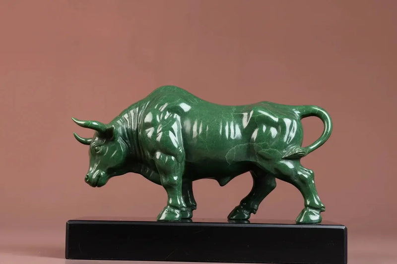 Luxury Green Rhinoceros Statue Decorative Animal Sculpture for Home & Office Decor by House Of Avana