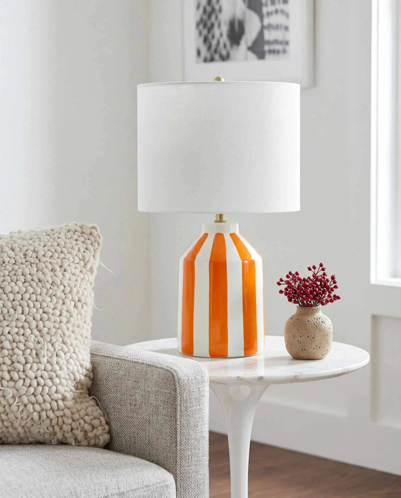Isbergues Orange Table Lamp by Boutique Rugs