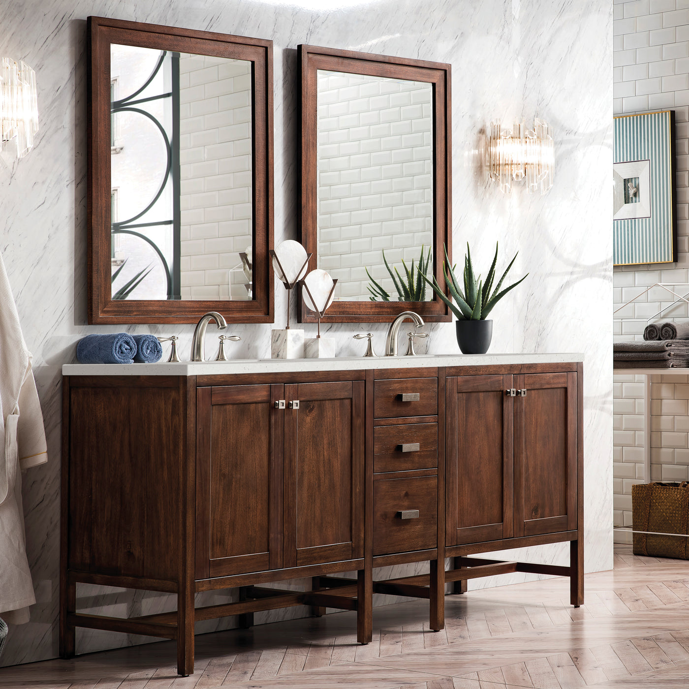 James Martin Addison 72" Double Bathroom Vanity, Mid-Century Acacia, view 18