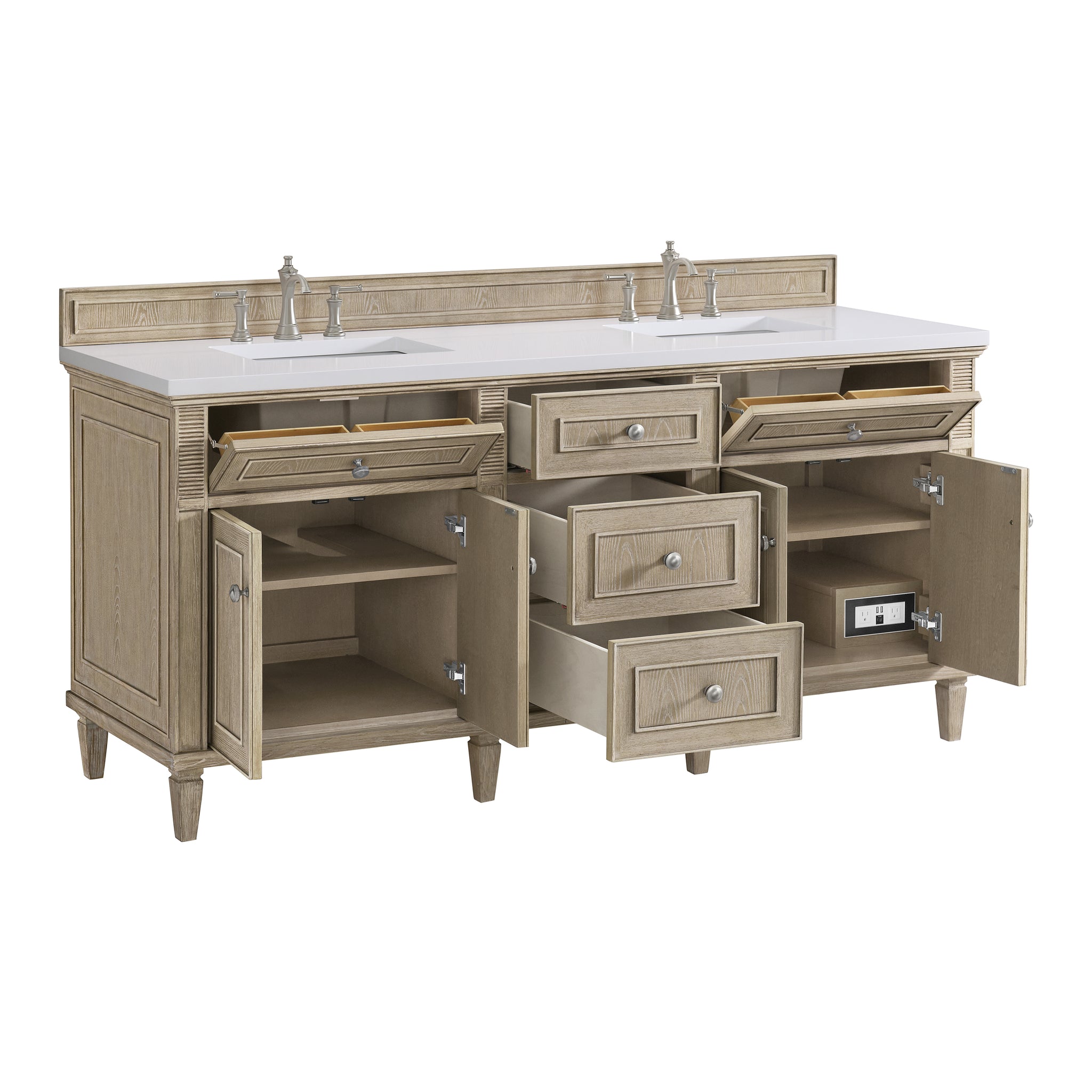 James Martin Lorelai 72" Double Bathroom Vanity, Whitewashed Oak, view 35