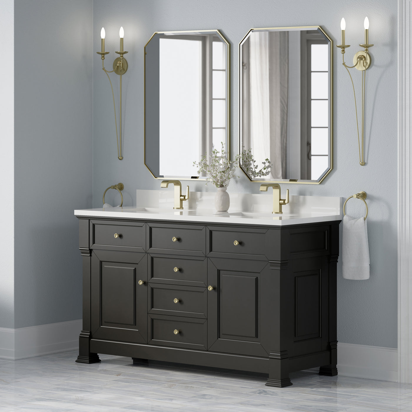 James Martin Brookfield 60" Double Bathroom Vanity, Black Onyx, view 33