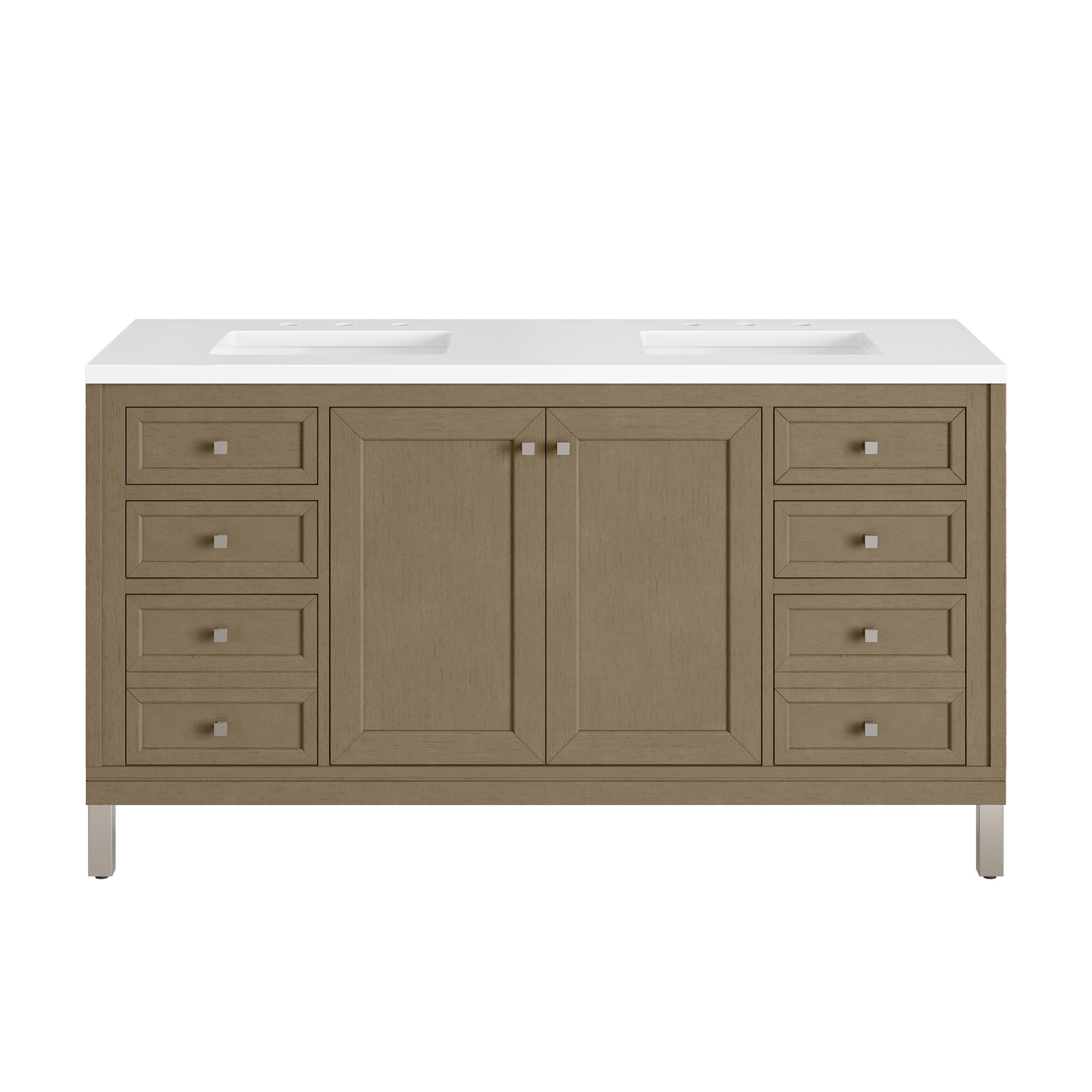 James Martin Chicago 60" Double Bathroom Vanity, Walnut Whisper, view 30