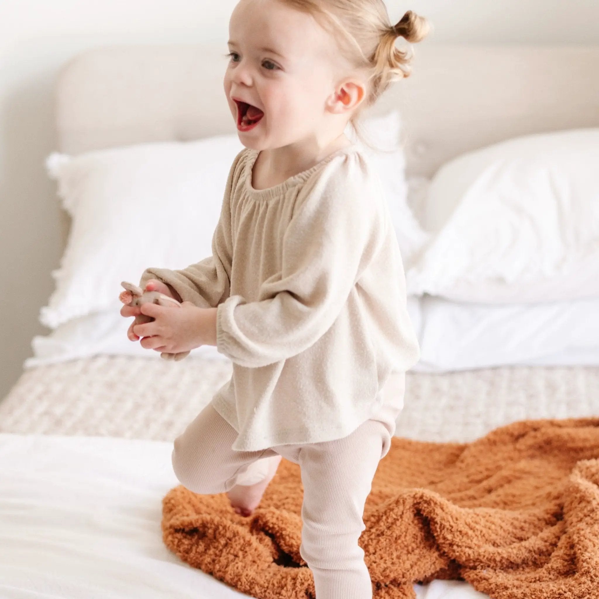 Ribbed Bamboni Mini Baby Blanket by HouseOfZazla