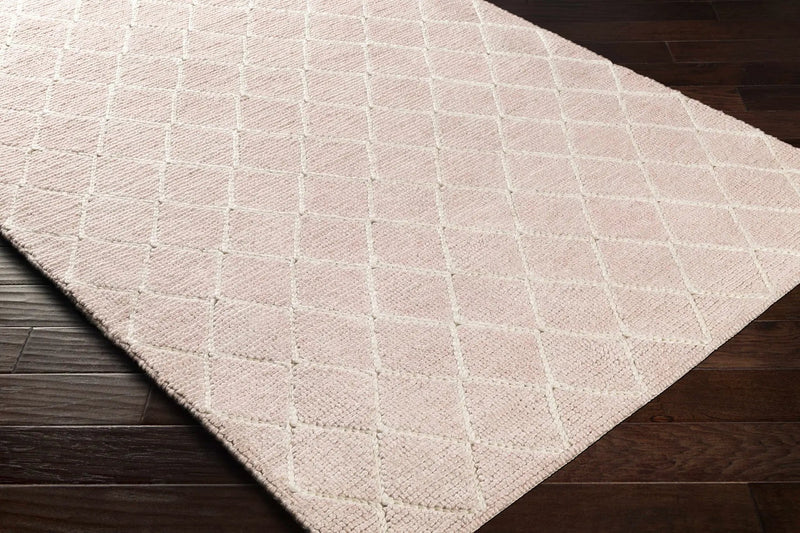 Riceville Pink Trellis Wool&Viscose Rug - Clearance by Boutique Rugs