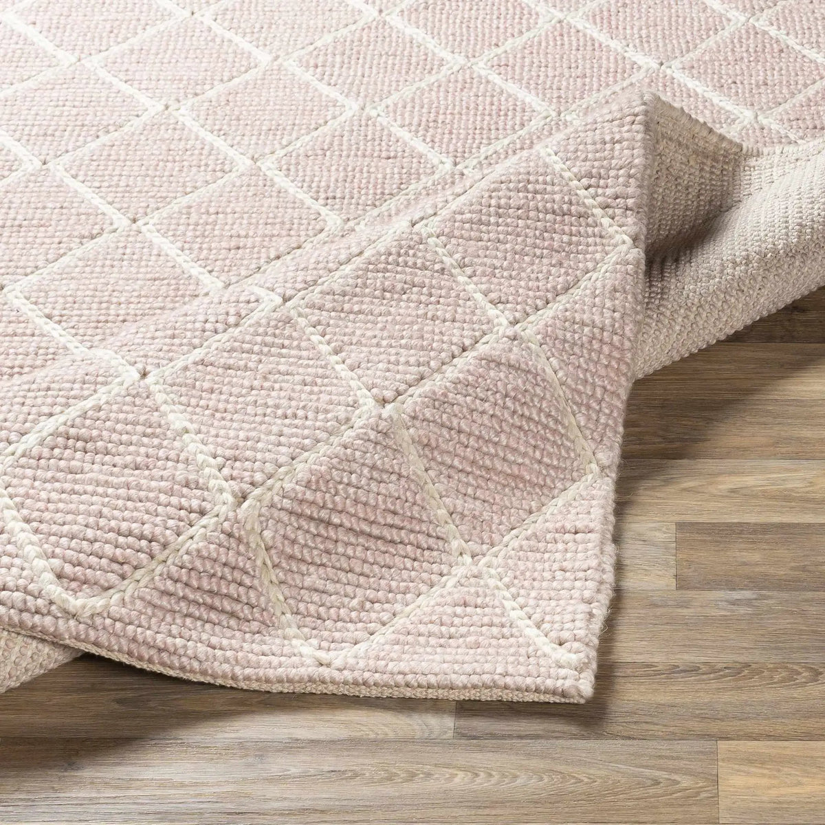 Riceville Pink Trellis Wool&Viscose Rug - Clearance, photo 6 of 9