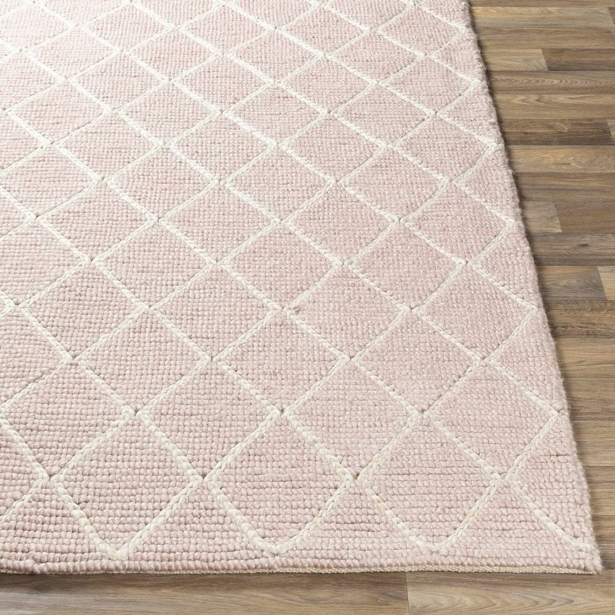 Riceville Pink Trellis Wool&Viscose Rug - Clearance, photo 5 of 9
