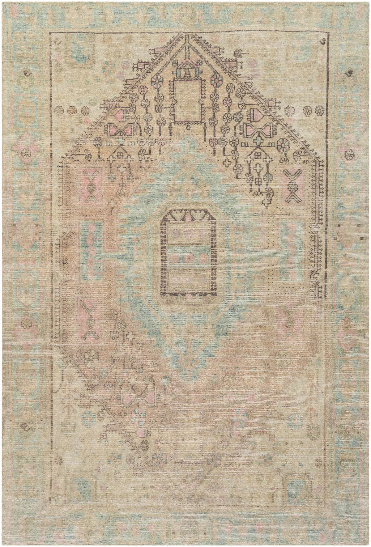 Rickinghall Peach&Sage Medallion Beige Rug - Clearance, photo 8 of 9