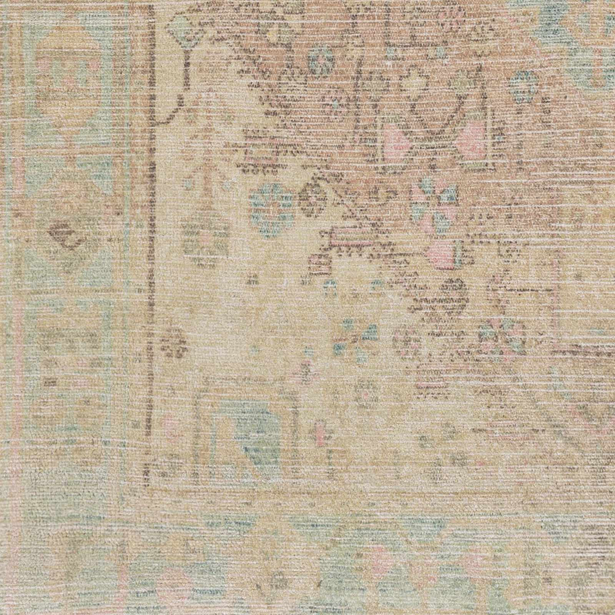Rickinghall Peach&Sage Medallion Beige Rug - Clearance, sample swatch
