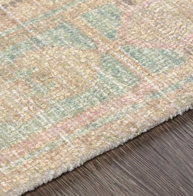 Rickinghall Peach&Sage Medallion Beige Rug - Clearance by Boutique Rugs