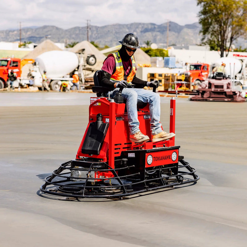 8 Foot Ride-On Concrete Power Trowel with 35HP Vanguard Engine by Tomahawk Power