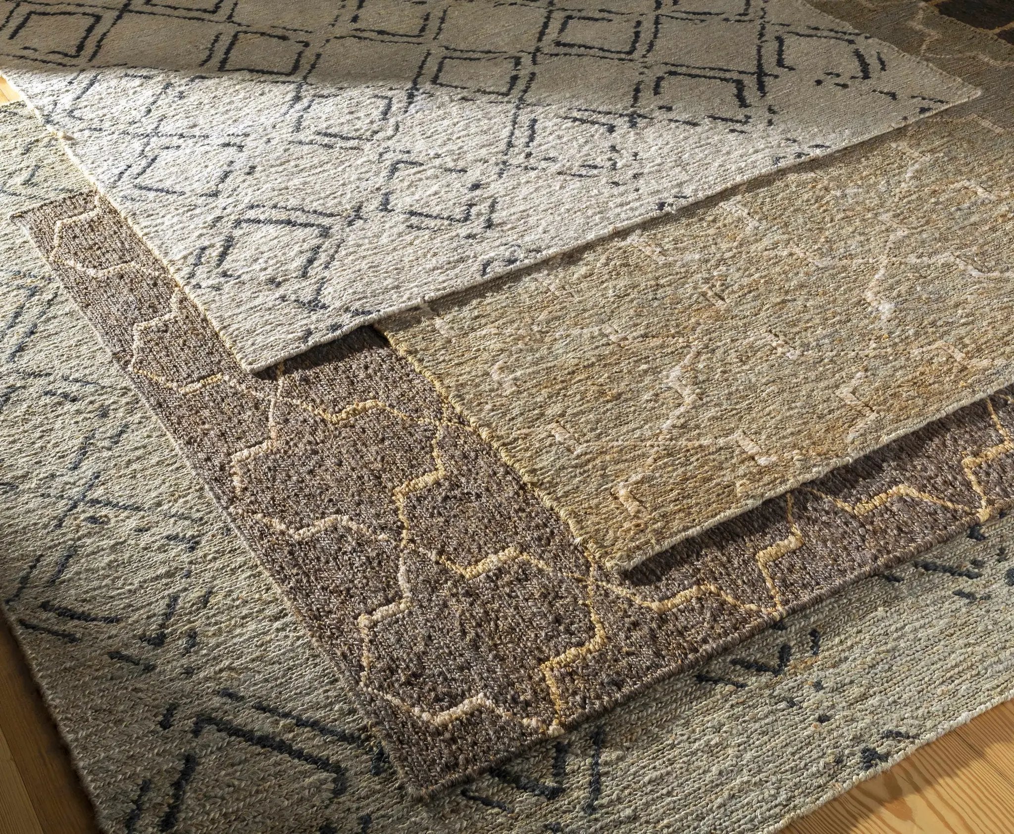 Barlig Beige Trellis Jute Carpet - Clearance by Boutique Rugs