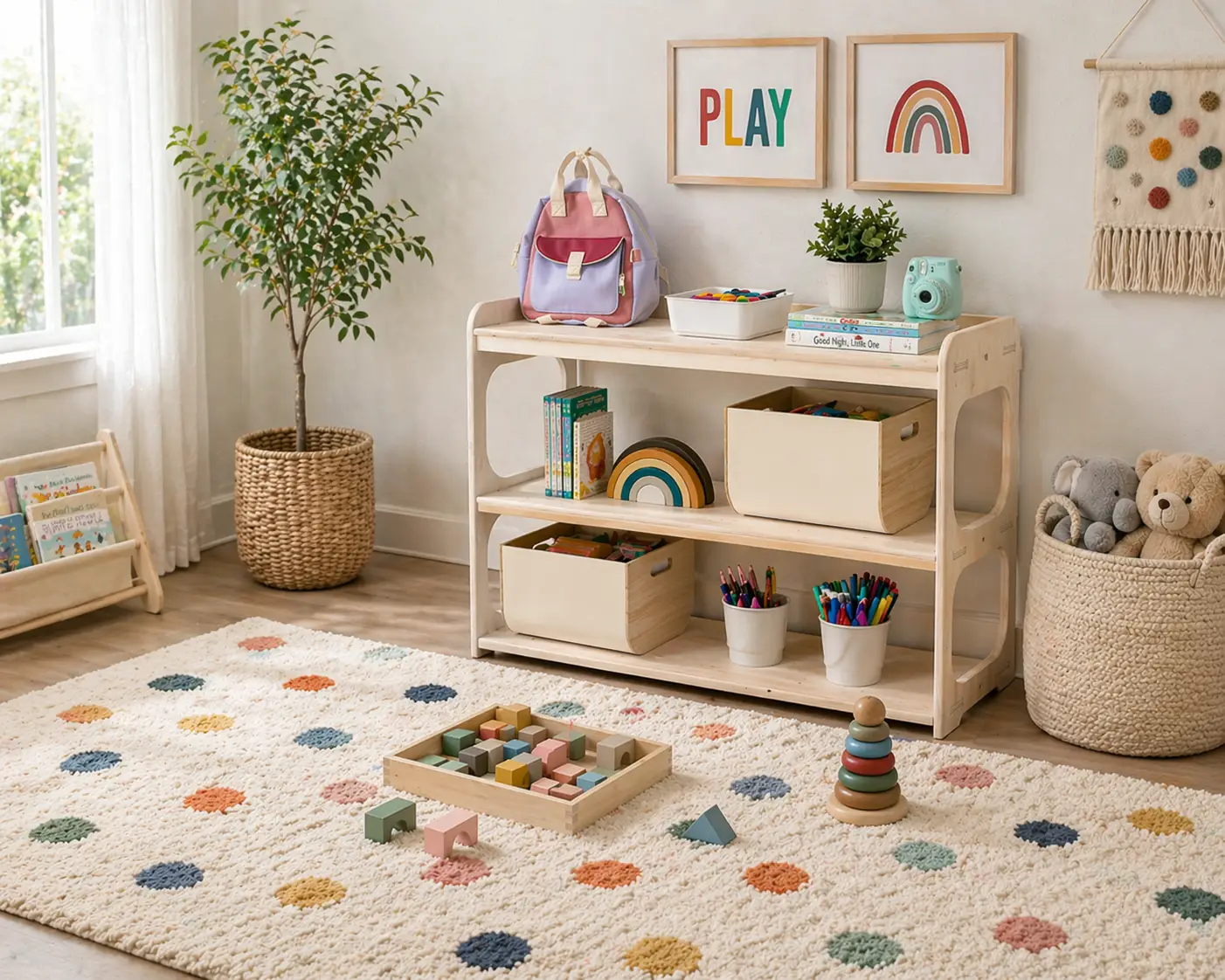 RILEY- Open Sided Toy Shelf by Bush Acres