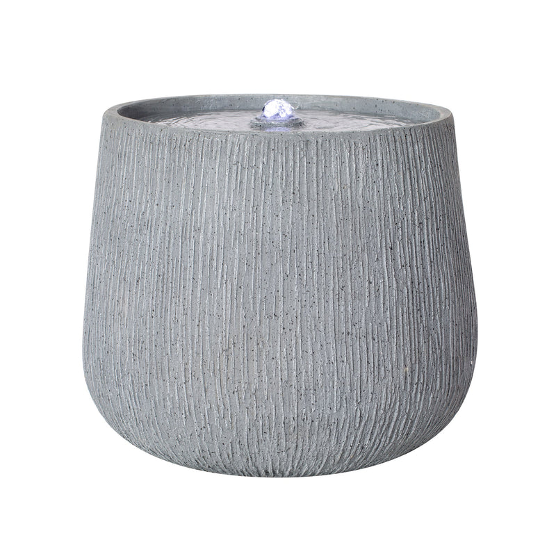 Resin Bubbler Fountain Outdoor Rippled Drum, photo 6 of 12
