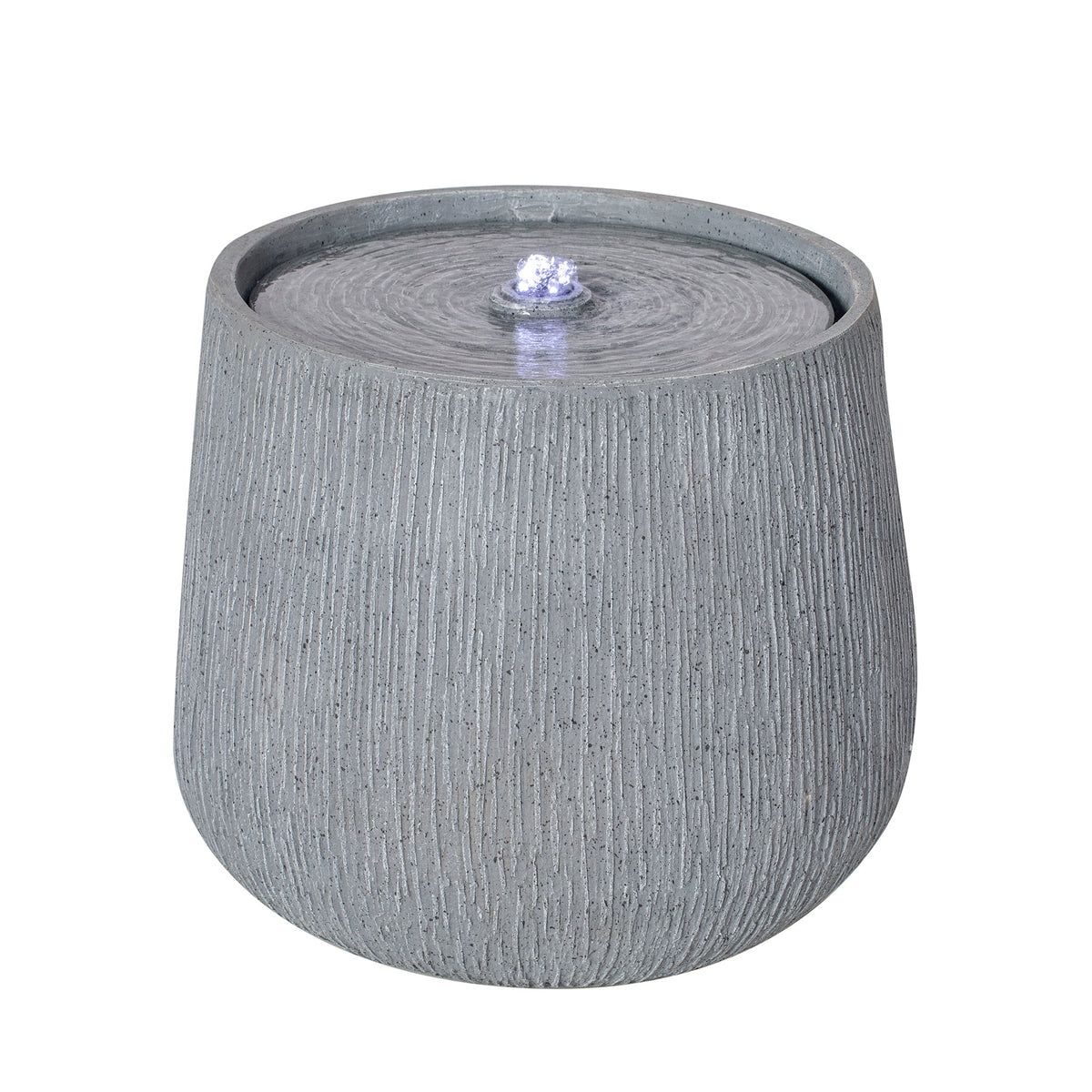 Resin Bubbler Fountain Outdoor Rippled Drum, photo 5 of 12